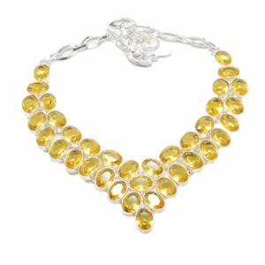 Collar de Plata de Ley 925 con citrino amarillo, cadena de eslabones de joyería religiosa cristiana hecha a mano para regalo de aniversario de boda - Product Image 3