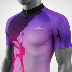 Vêtements de performance pour l'extérieur, maillot de cyclisme léger pour homme, 100% polyester, séchage rapide, avec maille ventilée pour un confort longue durée lors des activités - Product Image 3