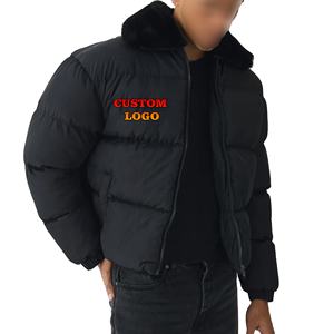 Veste matelassée pour homme, vente chaude, pour l'hiver, vêtements décontractés, imperméable, col en fausse fourrure, personnalisable, veste bomber 2026 - Product Image 1