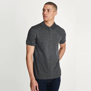 Venta caliente de los hombres 100% de algodón para Polo cómodo de secado rápido de punto sólido estampado de manga larga de talla grande precio bajo OEM - Product Image 1