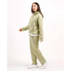 Sudadera con Capucha Sage Green Essential, Tejido French Terry Grueso, con Bordado 3D y Estampado en Color Carbón - Product Image 5