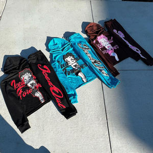 Custom Patch Work Mens Screen & Dtf Impreso Sweatsuit Flare Chándal Sun Faded Vintage Acid Wash Sudadera con capucha y pantalones de chándal para hombres - Product Image 1