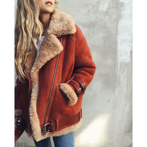 Nuevo diseño de moda polar hebilla solapa casual calle otoño invierno abrigo Top mujer chaqueta cálida prendas de vestir exteriores elegante ajuste a medida - Product Image 4