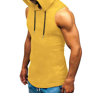 Tenue tendance à la mode Nouveau design Manches longues Hommes sans manches Hoodies Slim Fit Couleur unie Hommes sans manches Hoodies - Product Image 6