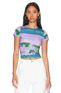 Camiseta de Moda para Mujer y Top Corto con Estampado de Sublimación Personalizado, Transpirable, Ajustada, de Manga Corta - Product Image 3