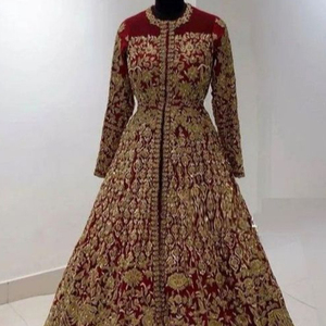 2023 veste de mariée robe Lehenga broderie lourde avec Style indien/pakistanais cristal verre perles pierre Dabka travail pour mariage - Product Image 1
