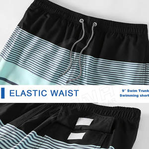 Short de bain de style de rue pour hommes 100% coton toile tissu nouvel été couleur unie vêtements de plage décontracté imperméable à séchage rapide - Product Image 4