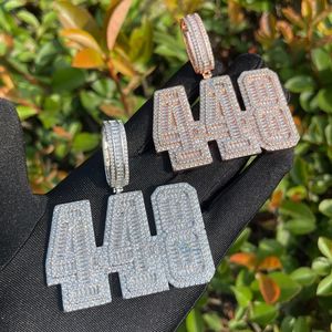 Collier Hip Hop pour Homme avec Pendentif Personnalisé en Diamant de Laboratoire Taillé en Baguette, Serti de Pierres, Numéro 448 - Product Image 2