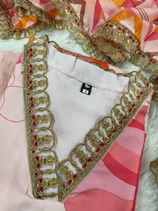 À la mode lourd rayonne brodé imprimé Kurti pantalon Dupatta ensemble Viscose Salwar fête porter forte demande indien pakistanais - Product Image 2