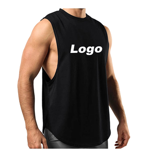 Cómodas camisetas sin mangas de algodón para hombres Ropa de gimnasio transpirable con bordado y sisas profundas Ideal para Fitness - Product Image 6
