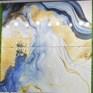 Azulejo de piso de cerámica esmaltada de 80x160cm Aspecto de mármol de 32x64 pulgadas con acento de mármol blanco de veta dorada para pared o piso interior del hogar - Product Image 1