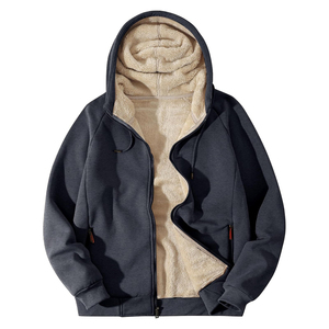Sweat à capuche en polaire sherpa pour homme, doux, confortable, thermique, avec capuche réglable pour un usage décontracté en hiver - Product Image 1