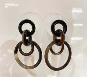 Hot Sale Shiny Polished Organic Durable Oval Horn <b>Earrings</b> Best Gift Girls Women Latest Design Birthday Parties Love CRAFTS - Product Image 2