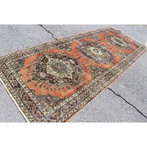 Alfombra Turca Vintage, Alfombra de 4.8x12.6 pies, Alfombra Oriental Naranja - Product Image 2