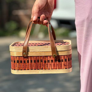 Panier-cadeau en bambou, construction artisanale en bambou de qualité supérieure pour l'emballage de cadeaux, décoration de la maison, Vietnam - Product Image 1