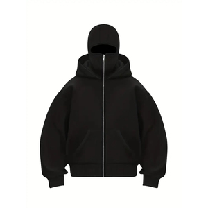 Wholesale High Quality Unisex Men Drop Shoulder Zipper <b>Makes</b> Hoodies Streetwear Oversized Blank Full <b>Face</b> Zip Up Hoodies - Product Image 1