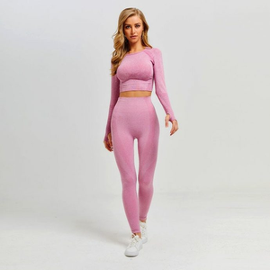 Nuevo conjunto de dos piezas, conjunto de entrenamiento, Top deportivo de gimnasio y mallas, ropa de Fitness para mujer, ropa activa, conjunto de Yoga para gimnasio, traje de Yoga para mujer - Product Image 6