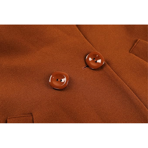 เสื้อโค้ทกระดุมแถวยาวของผู้หญิงเสื้อโค้ทถั่วลันเตาคอปกเสื้อแจ็คเก็ตเข้ารูปผ้าฝ้ายฤดูหนาว - Product Image 5