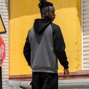 Sweat à capuche pour homme en coton polaire surdimensionné Pull épaule tombante poche kangourou hiver chaud Design personnalisé - Product Image 5