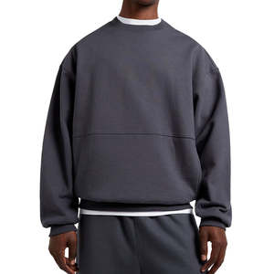 Sudaderas con cuello redondo de gran tamaño Bolsillo lateral personalizado Sin sudaderas con capucha Boxy Fit Sudaderas gruesas Fabricante de sudaderas con capucha - Product Image 3