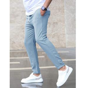 กางเกงวิ่งธุรกิจลำลองสำหรับผู้ชายฤดูร้อนกางเกงผ้าไอซ์ซิลค์ยืดหยุ่นสำหรับวัยรุ่นชุดสูทแฟชั่นใส่สบายส่งออกจาก BD - Product Image 5