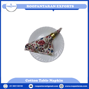 Nouveauté tendance : Serviettes de table en coton 100% imprimées à la main, fabriquées en usine, en vente à prix réduit - Product Image 6