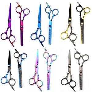 Herramienta de tijeras para el cabello Juego de tijeras profesionales para el cabello de 6 pulgadas Corte plano Dientes sin rastro Estuche para tijeras para el cabello - Product Image 6