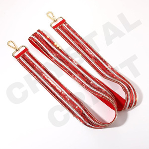 Go Red Go Sangles de sac personnalisées en or blanc avec perles de rocaille Hook Em Horns Accessoire à la mode Sangle perlée pour sac à main - Product Image 2