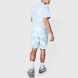 Camiseta de entrenamiento de verano deportiva personalizada para hombre, conjunto de pantalones cortos de manga corta de 2 piezas, chándal para correr, chándales para correr - Product Image 5