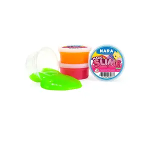 Slime NARA Slime rasa buah tidak lengket! Untuk pakaian atau tangan tidak beracun 110 ml. Jelas lembut Jelly 12 warna tersedia grosir