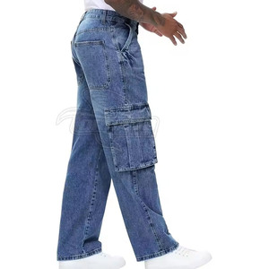 Jeans en denim à jambes larges pour homme, style unique, sur mesure, respirant, lavé, personnalisé, votre propre design, léger, printemps, été, automne - Product Image 3