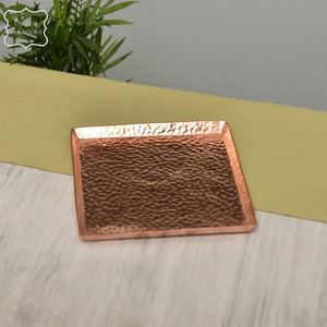 Plateau de service en cuivre fait à la main de haute qualité forme carrée dernière arrivée plateau décoratif pour un usage domestique taille personnalisée - Product Image 6