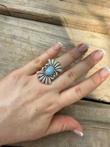 Joyería Bohemia hecha a mano para mujer Natural Golden Hill turquesa mexicano ajustable anillo de plata esterlina bodas clásicas - Product Image 3