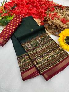 Hermoso Mul Algodón Con Patola Diseño Saree Mujer Moda Fabricante Y Proveedor De La India A Precio Barato - Product Image 2