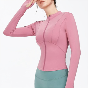 Custom Logo Women <b>Yoga</b> <b>Jacket</b> Windproof Breathable Eco-Friendly Spandex/Polyester/Nylon Fitness Gym Active Wear Comfortable - Product Image 3