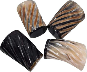 Authentic Buffalo Horn Chalice Smooth Finish Polished <b>Glass</b> Carved Nautical Music Style Handicraft Home use by luxury crafts - Product Image 1