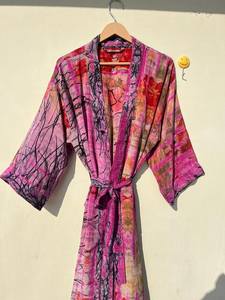 Kimono de seda Robe Nuevo tie Dye Kimono de seda Hecho a mano Tie Dye Seda Kimono Robe - Product Image 5