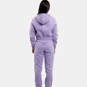 Survêtements femme haut court à capuche et pantalon femmes sweat short ensemble velours survêtements pour femmes 2 pièces ensemble broderie pour les filles - Product Image 4