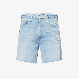 Pantalones cortos de mezclilla desgastados informales de cintura media de calidad superior para mujer Pantalones vaqueros Boyfriend personalizados Traje elegante de verano - Product Image 6