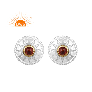 Best Selling Fine Sterling Silver Natural Garnet Gemstone Stud <b>Earring</b> Custom Jewelry For Women Gift For Her - Product Image 1