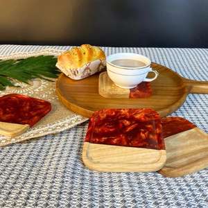 Vente en gros Ensemble de sous-verres en résine et en bois, sous-verres de table élégants et durables faits à la main, beaux sous-verres en pierre - Product Image 1