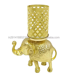 Candelabro votivo de metal de aluminio de elefante para decoración del hogar para celebraciones especiales-bodas cumpleaños San Valentín - Product Image 2