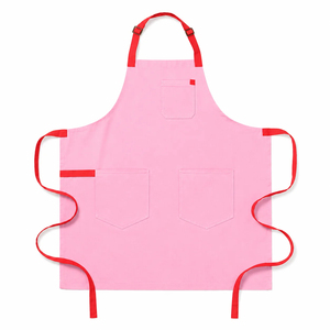 Delantal Verde sin Mangas con Ribete Rojo, 3 Bolsillos, Lona Lavable a Máquina, para Limpieza Diaria, Estilo Simple, Tejido - Product Image 4