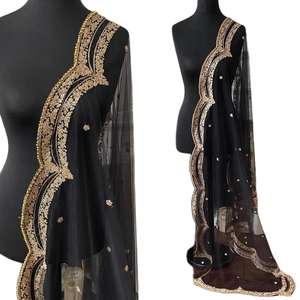 Dupatta de Malla Bordada, Estilo Tradicional, Ligera, Duradera, Transpirable, Opciones Personalizables, Ropa de Novia, Eventos Formales - Product Image 4