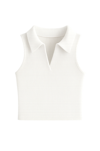 Top Corto de Punto Acanalado de Algodón Sólido Premium, Dulce, Transpirable, Suave y Duradero para Mujer, Ropa Personalizada OEM/ODM, Moda Femenina - Product Image 6