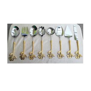 Ensemble de 4 cuillères à salade uniques en laiton massif avec vernis pour la maison à moindre coût ensembles de cuillères à couverts au design unique pour hôtel - Product Image 4