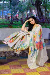 ผ้าซาตินไหมทอมือลายดีไซเนอร์ ประดับขอบด้วยเพชรฮอตฟิกซ์แบบจาร์คาน สำหรับงานเลี้ยงหรูหราและงานพิธีการแบบอินเดีย - Product Image 4