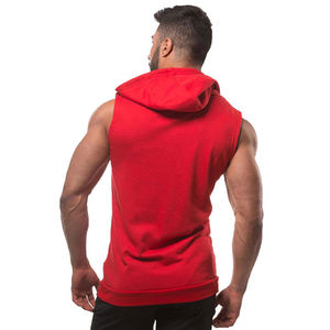 Sweat à capuche de gym sans manches pour hommes séchage rapide Stringer musculation entraînement musculaire respirant Singlet Hood OEM Gym Hoodies sans manches - Product Image 6