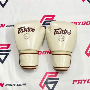 New Design Fairtex High Quality Cream White Muay Thai Boxing <b>Gloves</b> Personalized Logo Sparring Real Cowhide Leather <b>Gloves</b> - Product Image 2