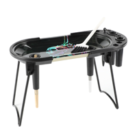 UKETA Mini Kit Set New Multi Function Smoking Accessories Tray Set with Metal Foldable Stand Tin Rolling Tray and Cone Filler